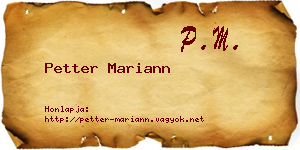Petter Mariann névjegykártya